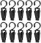 10 PCS Super Strong Plastic Swivel Hanging Hooks, 4.3inch Black Clips for Laundry, Curtain, Beach Towel