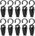 10 PCS Super Strong Plastic Swivel Hanging Hooks, 4.3inch Black Clips for Laundry, Curtain, Beach Towel