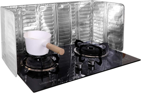 2 Pieces Splatter Guards for Frying, Nonstick Aluminum Oil Shield Guard for Kitchen Cooking
