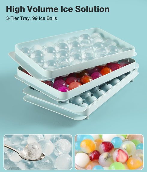 ice trays for freezer - 3-Pack Ice Cube Tray, Ice Cube Trays for Freezer, Ice Trays for Ice Balls, Ice Trays for Freezer,Ice Cube Tray with Lid,Ice Cube Tray for Juice,Coffee and Cocktails by DclobTop