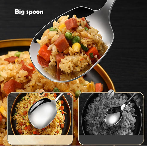 Large Serving Spoon, Premium 316L Stainless Steel Buffet Serving Spoon, 9.5 Inch (1 pack)