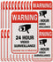 Tupalizy 24 Hours Video Camera Surveillance Sign Stickers - Self-Adhesive Security Labels for Window, Wall, Door, 20PCS