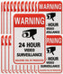 Tupalizy 24 Hours Video Camera Surveillance Sign Stickers - Self-Adhesive Security Labels for Window, Wall, Door, 20PCS