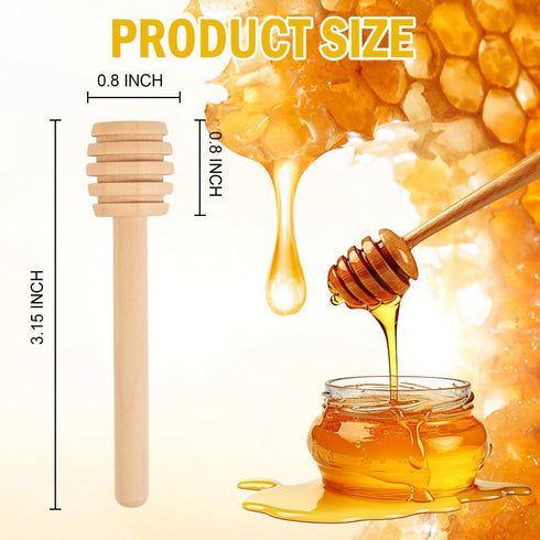 WEFOO 200 3 Inch PCS Wooden Honey Dipper Sticks, Honey Sticks Mini Honeycomb Sticks, Mini Honey Dipper Honey Stirrers