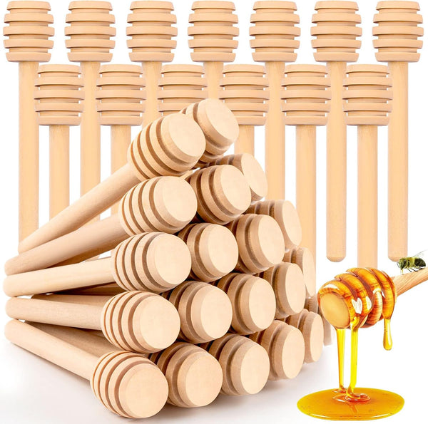 25Pcs Honey Dipper Sticks - Wooden Mini Honeycomb Stick, 3 Inch, Honey Stirrer for Wedding Party Present