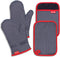 Oven Mitts and Pot Holders Set, 4-Piece Heavy Duty Grey Kitchen Hot Pads, 500? Heat Resistant