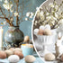 Gejoy 24 Pcs Easter Speckled Eggs Textured Plastic Eggs Neutral Easter Decor Pastel Fake Chicken Eggs Easter Bowl
