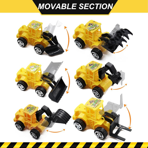 Vitalili 18 Set Construction Cake Topper, PCS Construction Cake Decorations Excavator Tower Crane Cupcake Topper