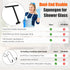 VACFAM Shower Squeegee for Glass Doors,All-One-Piece Silicone Squeegee for Shower Glass with Mobile Hook,Household