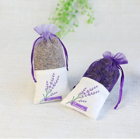 Sachet Empty Bags - Linen Fabric Organza Gauze Bags for Lavender, Spice, and Herbs (24pcs Purple Drawstring Bags)