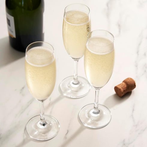 True Cuvée Crystal Champagne Flutes Set of 4, Stemmed Glasses for Sparkling Wine & Mimosas, 7oz