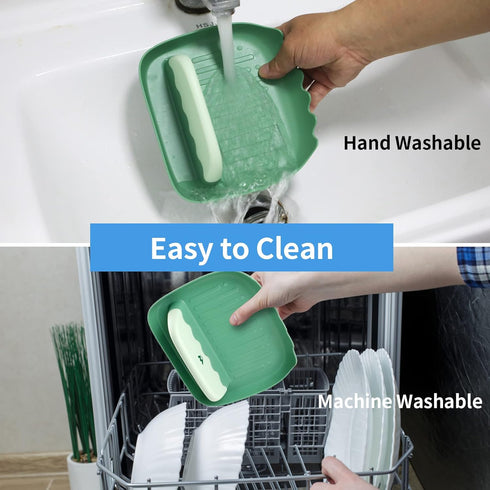 2 Packs Spoon and Lid Rest, Neat & Drip-Free Spoon Rest for Countertop Stove Top, Heat-Resistant Utensil Rest (Green)
