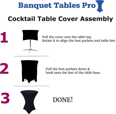 30 42 Inch 4 Pack) Banquet Tables Pro x Highboy Cocktail Stretch Spandex Table Cover (Chocolate