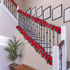 LESING 4PCS Artificial Rose Garlands, 28.8FT Fake Silk Flower Vines with Greenery Plants for Wedding Decoration