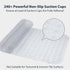 21.5x33.5 Inch Large Shower Mat Clear, Soft Non Slip Shower Mats for Inside Shower with Big Suction Cups Drain Holes