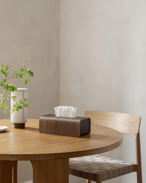 Kazai. Tissue Box Cover 'Toke' | Real Wood Veneer, FSC Certified | Decorative Rectangle Tissue Holder for Bathroom