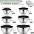 P&P CHEF Mixing Bowls with Black Lids Set of 6, Stainless Steel Nesting Salad Bowl & 3 Grater Attachments for Prepping Storing, 4.6/2.6/2/1.5/1/0.7 QT