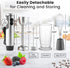 Zulay 3-in-1 Handheld Immersion Blender - 800 Watt with 12 Speeds, Whisk, Frother & Stick Blender (Gray)