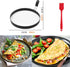 8" Omelet Ring for Griddle, 2 Packs Non-Stick Stainless Steel Pancake Rings, Omelet Maker with Silicone Handle