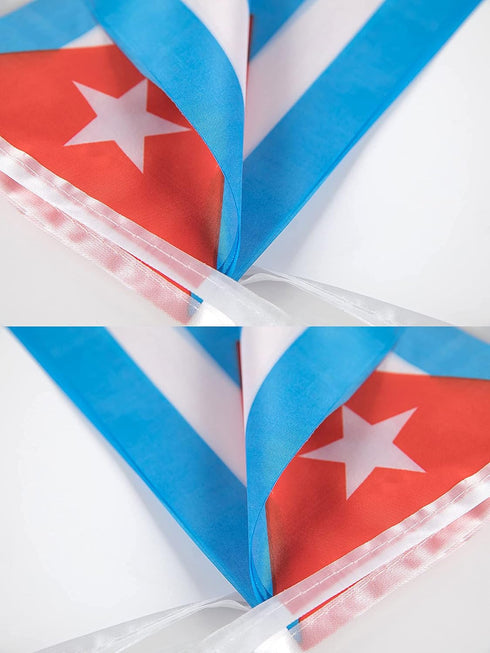 ZXvZYT Cuba Cuban Flag Banner String, Mini Cuba Pennant Flags for Grand Opening, National Sports Events, Party