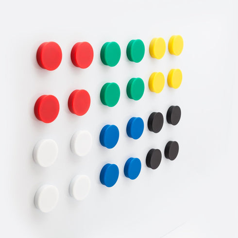 Bullseye Office 24 Round Green Fridge Magnets, Small Colorful Magnetic Discs for Kitchen or Classroom