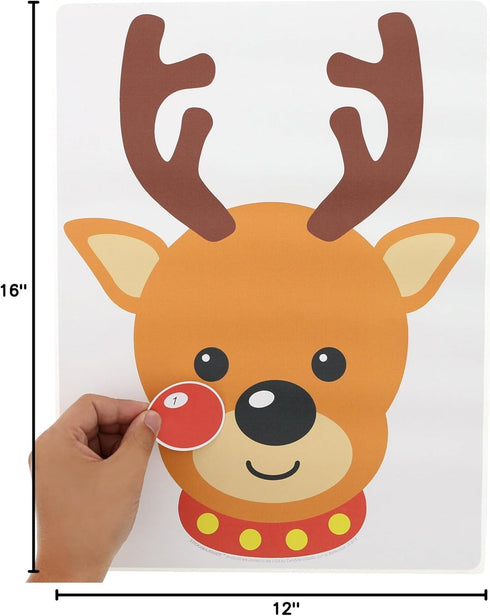 Stickamajigger Stick the Red Nose on the Reindeer Poster Game - Restickable & Reusable