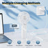 HandFan 5200mAh Portable Handheld Fan, Foldable, Battery Operated, 3 Speeds, 5-20H Working Time, White