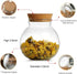 Spherical Glass Jar With Cork Lid Airtight - 17oz Candy Jar Kitchen Glass Jar - for Preserving and Storing Coffee, Spice, Beans, Sugar, Apothecary etc 2PCS