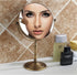 Leyden Antique Brass Makeup Mirror - 3X Magnifying Vanity Mirror, Double Side 7.8 Inch for Bathroom