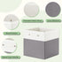 Foldable Storage Bins 13x13 Fabric Linen Storage Cubes for Shelves Drawer with Handles for Organizing Closet, Set of 4
