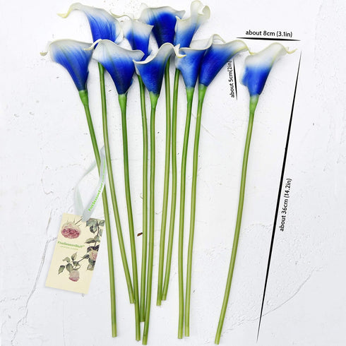 FiveSeasonStuff Real Touch Calla Lily Artificial Flowers - Wedding Bridal Bouquet with 15 Calla Lilies (Silk White &