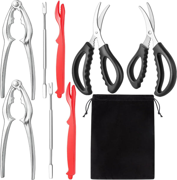 suoundey Seafood Cracker Tool Set With Lobster Sheller Stainless Steel Crab Crackers Crab
