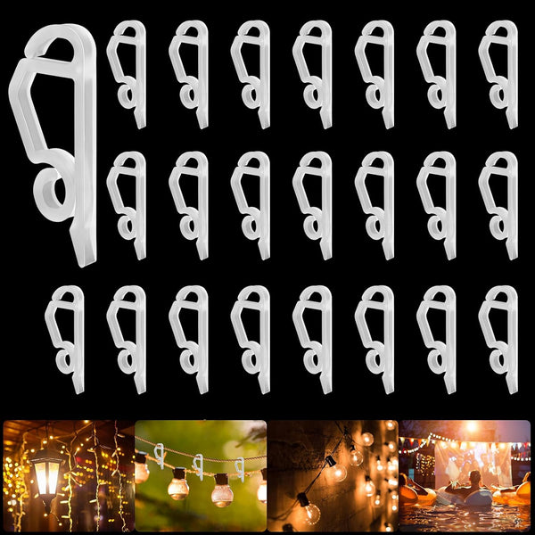 SelfTek 120 Pcs Christmas Light Clips & Hooks, Gutter Clips for Hanging Outdoor Holiday Lights