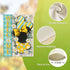 Welcome Spring Decorative Garden Flag, Daisy Flower Yellow Teal Plaid Stripes for Outdoor Home Decor
