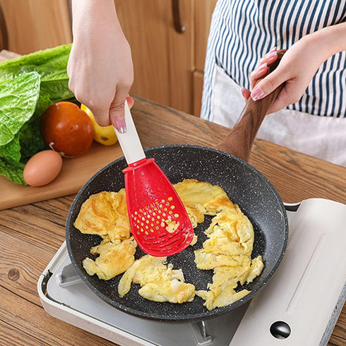 Multifunctional Cooking Spoon, 2 Pcs Non-toxic Heat-resistant Skimmer Scoop Slotted Spoon for Cooking