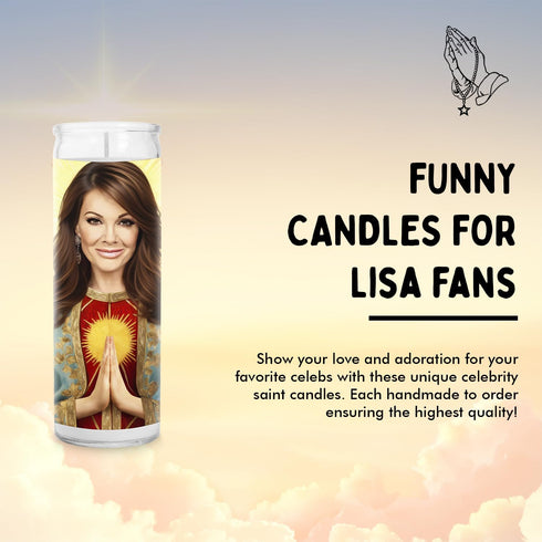 Lisa V Celebrity Glass Jar Candle - Unscented Handmade Soy Wax Votive Candle, 8 Inch for Home Decor