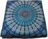 24" 24" INDIAN CRAFT CASTLE Blue Peacock Mandala Barmeri Large Floor Pillow Cover Cushion Meditation Seating Ottoman