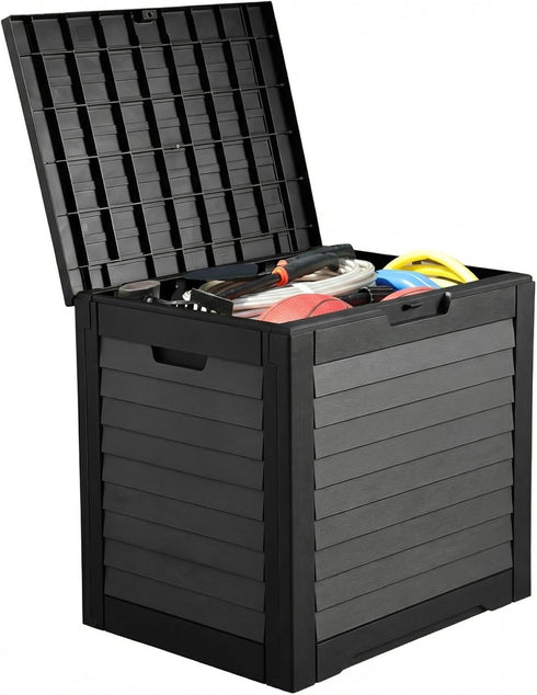 YITAHOME 35 Gallon Outdoor Storage Box, Waterproof Resin Deck Box and Package