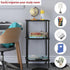 3 smusei Tier Small End Table Tall Telephone Table with Storage Shelves Black Sidetable for Small Spaces Tall Night