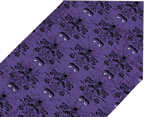 PIEPLE 13 90 inches Halloween Black Spider Web Bat Table Runner-Cotton Linen-Long x Dresser Scarves,Purple Tablerunner
