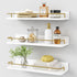 Forbena Gold Floating Shelves for Wall Decor Set of 3, Bathroom Shelves