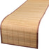2 BambooMN Natural Slat Bamboo Table Runner with Fabric Border, Home Decor - Brown with Brown Border - Piece