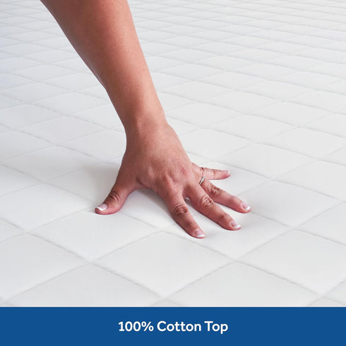 Sealy Luxury Cotton Top Fitted Mattress Pad, King Size, White