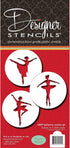 Designer Stencils Ballerina Cookie Stencil Set, Beige/Semi-Transparent, fits 3 inch circle