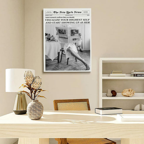 Generic 16x24in Trendy Highest Self Newspapers Prints - Retro Bar Cart Feminist Wall Art - Magazine Cover Aesthetic