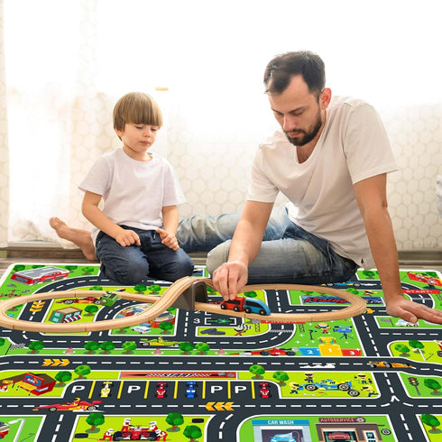 Kids Car Rug - Kids Road Play Mat, Suitable for Playroom, Classroom, and Bedroom