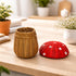 G6 COLLECTION Mini Mushroom Rattan Storage Basket With Lid Decorative Bin Home Decor Hand Woven Shelf Organizer Cute