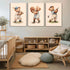 SFXYRTAH Decorations12x16in Teddy Bear Sports Nursery Animal Canvas Wall Art Cute Woodland Rugby Wall Decor Pictures