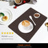 Uolr Set 8 100% (8,Coffee) Vinyl Placemats of Faux Leather Waterproof Wipeable Washable Place Mats Heat Resistant Easy