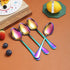 Berglander Rainbow Teaspoons Set of 4, 6.5" Stainless Steel Titanium Plating, Colorful Easy To Clean Silverware